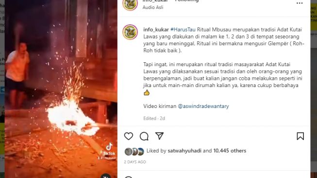 Ritual Mbusau Viral di Medsos, Acara Adat Kutai Lawas untuk Usir Roh Jahat