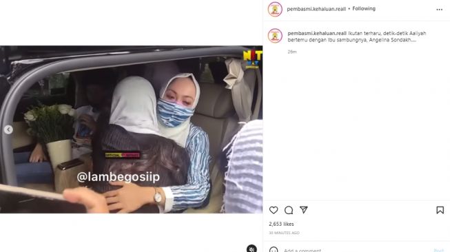 Momen haru Aaliyah Massaid bertemu Angelina Sondakh (instagram.com)