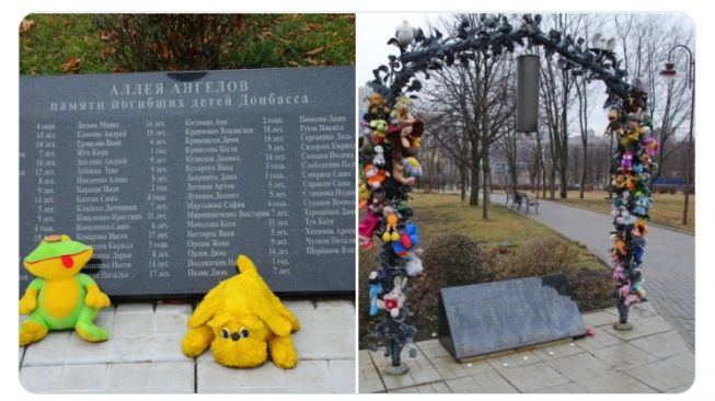 Seorang warganet membagikan foto The Alley of Angles di Donetsk. The Alley of Angles adalah monumen untuk menghormati anak-anak yang dibunuh militer Ukraina selama 8 tahun terakhir di daerah Donetsk. [Twitter]