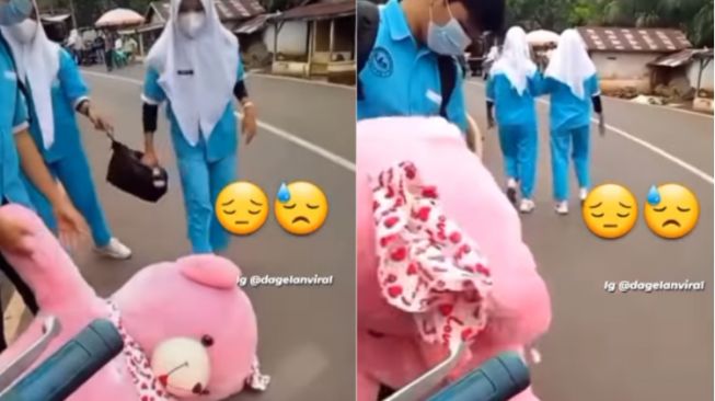 Cewek Lempar Boneka Pemberian Seorang Cowok ke Jalan, Waganet: Dia Menyesal