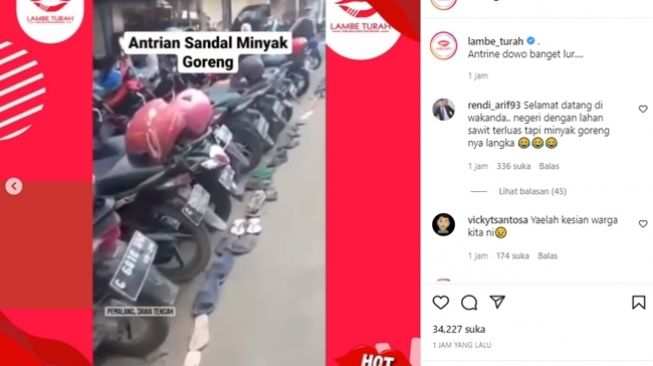 Viral, Sandal Antre Beli Minyak Goreng, Fenomena Ini Buat Publik Ikut Mengelus Dada