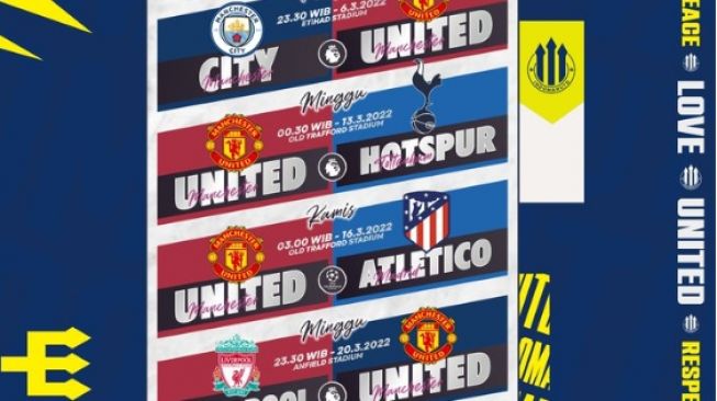 Bulan Maret, Manchester United Lakoni Laga Berat Hadapi Tim-Tim Kuat