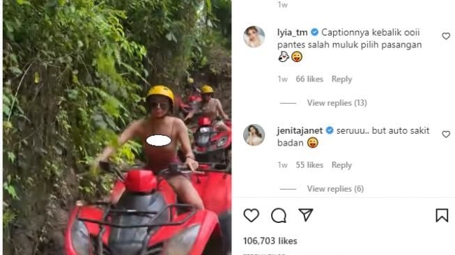 Wika Salim naik ATV bikin publik jantungan (Instagram)