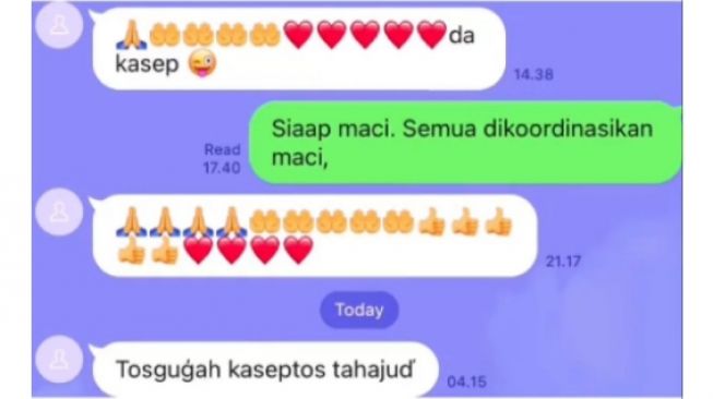 Tangkapan layar chat antara Ridwan Kamil dan ibunya (Instagram)