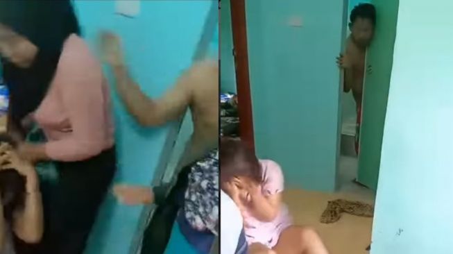 Bersama Ibu dan Mertua, Istri Dobrak Kosan Labrak Suami Telanjang Bersama Selingkuhan