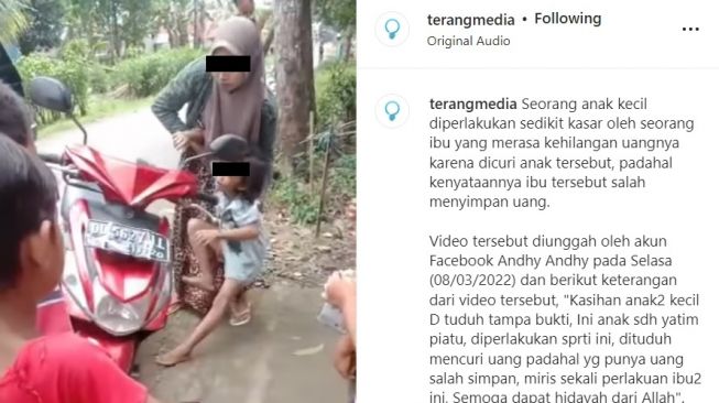 Miris! Ibu-ibu Tega Kasari Anak Kecil sampai Nangis Kejer Dituduh Curi Uangnya (instagram/@terangmedia)