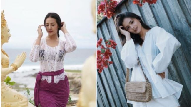 6 Adu Gaya Anya Geraldine dan Amanda Rawles Pakai Gaun Sama, Pesonanya Beda!