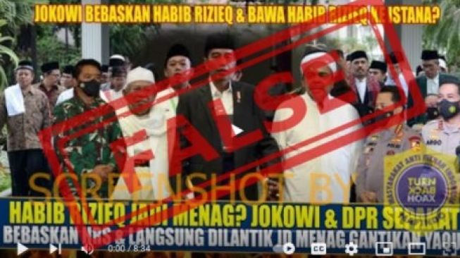 CEK FAKTA: Jokowi Bebaskan HRS dan Melantiknya Jadi Menag Gantikan Yaqut Cholil Qoumas, Benarkah?