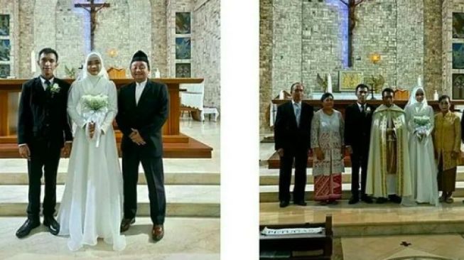Viral Pernikahan Beda Agama Wanita Berhijab di Gereja, Wamenag: Tidak Tercatat di KUA