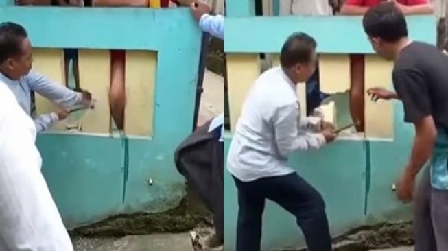 Viral Kaki Bocah Terjepit Bikin Tembok Dijebol, Reaksinya Disorot: Santuy Sekali Pemirsa