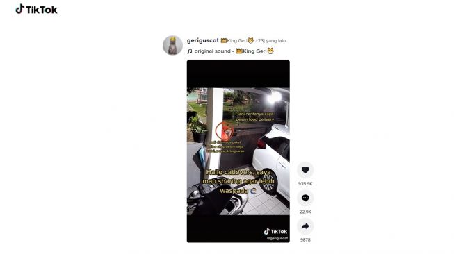 Oknum pengantar makanan online, mencuri paket. [TikTok]