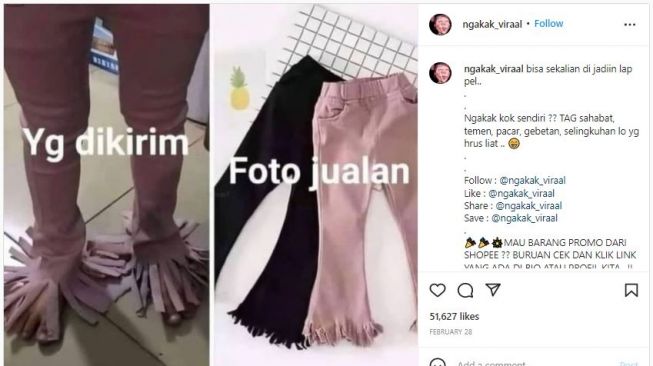 Duh! Niatnya Beli Celana Berumbai, Barang yang Datang Justru Mirip Alat Pel