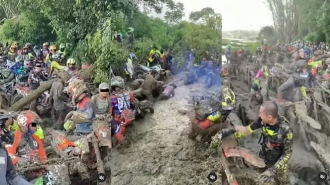 Niat Hati Balapan Off Road, Ribuan Orang Malah Hitam Sekujur Badan Terjebak Lumpur, Publik: Bajak Sawah dengan Gaya