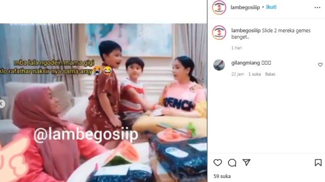 Unggahan soal Rafathar [Instagram/@lambegosiiip]