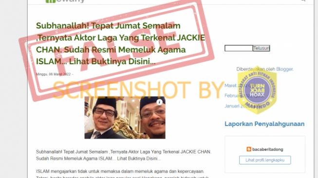 CEK FAKTA: Benarkah Jackie Chan Menjadi Mualaf?