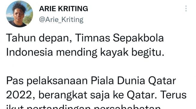 unggahan Arie Kriting (Twitter/@Arie_Kriting)