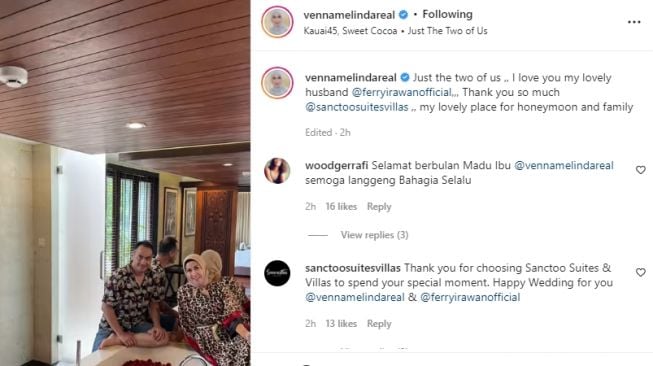 Momen bulan madu Venna Melinda dan Ferry Irawan (instagram.com)