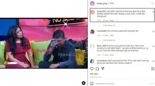 Unggahan soal Andika Kangen Band [Instagram/@rumpi_gosip]