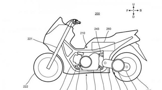 Gambar paten Yamaha T-Max hybrid [RideApart].