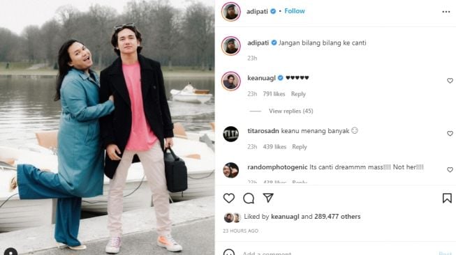 Keanu Agl dan Adipati Dolken (instagram.com)