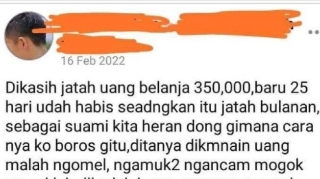 Duh! Curhat Suami Ngeluh Saat Istri Ngamuk Ditanya Jatah Bulanan Rp 350 Ribu Habis, Sekarang Malah Mau Kawin Lagi