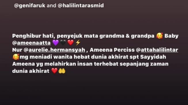 unggahan orang tua Atta Halilintar (Instagram/@genifaruk)