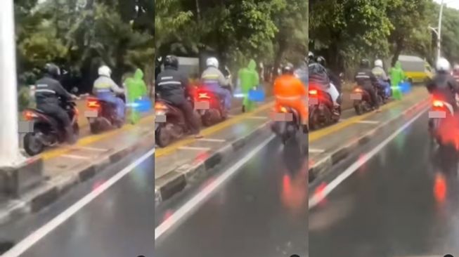 Tega! Pemotor Nekat Serobot Trotoar dan Klakson Pejalan Kaki Lagi Pikul Barang, Publik Ramai Mengecam