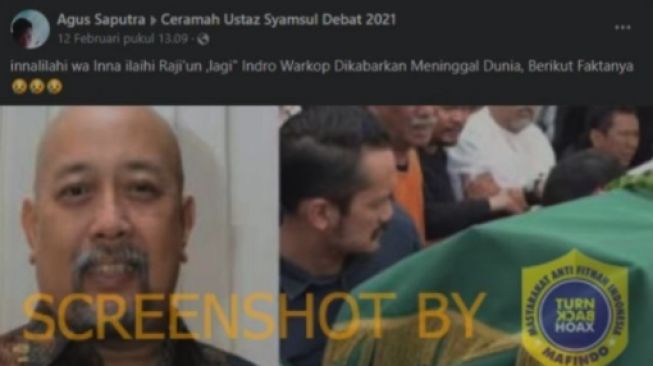 Indro Warkop Diberitakan Meninggal di Facebook, Begini Faktanya