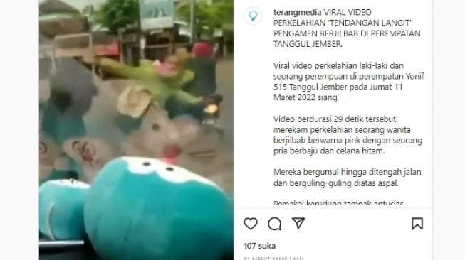 Viral Video Perkelahian Bak Laga UFC Antara Perempuan Berjilbab dan Seorang Pria di Jember