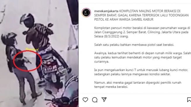 Viral Maling Motor Todong Benda Diduga Senpi ke Warga Semper Barat, Polisi: Seperti Pistol Mainan