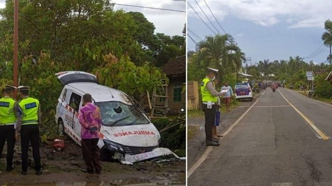 Ambulans Kecelakaan di Jalinbar Tanggamus, Pasien yang Dibawa Meninggal Dunia