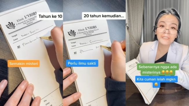 Viral Wanita Ungkap Misteri Tulisan Dokter, dari Rapi sampai Perlu Ilmu Sakti (instagram/@tante_rempong_officiall)