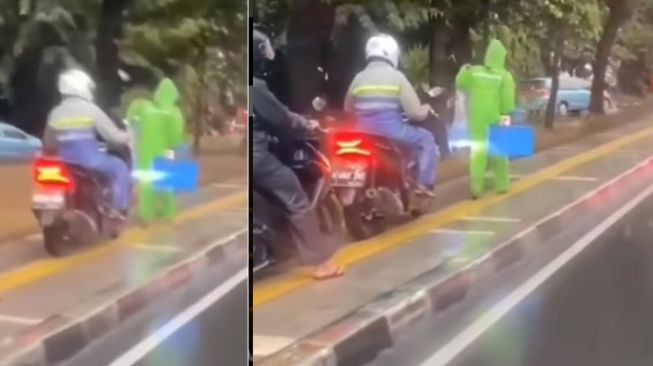 Cara pejalan kaki bikin jera para pemotor yang melintas di trotoar bikin publik salut (Instagram)