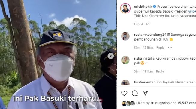 Momen Saat Menteri Basuki Hadimoeljono Terharu Ketika Ikuti Prosesi Penyerahan Tanah dan Air di Titik Nol IKN