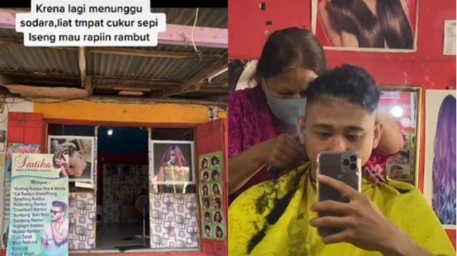 Iseng Potong Rambut di Salon Sepi Pemuda Ungkap Kisah Haru Ibu Tukang Cukur