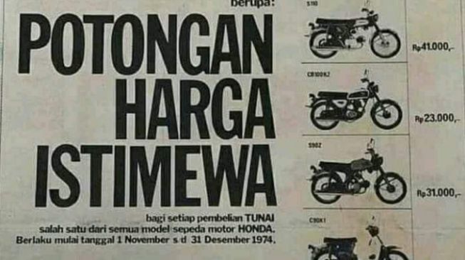 Viral Brosur Harga Motor Honda Tahun 1974, Tak Sampai 300 Ribu Rupiah Bisa Bawa Pulang C70