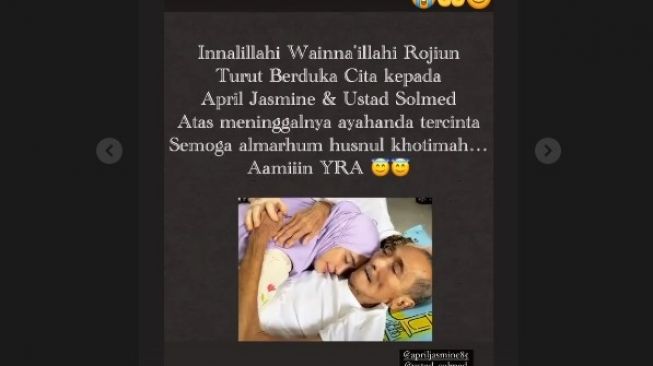 Ayah April Jasmine meninggal dunia. [Instagram]