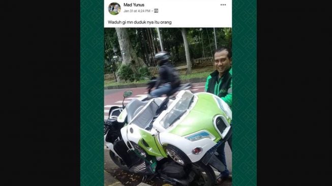 Suruh angkut mobil mainan, tapi ojol bingung mau duduk mana (Instagram)