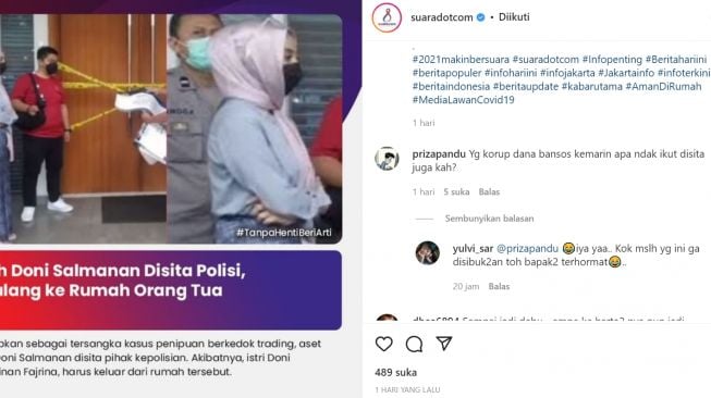 Tangkapan layar akun Instagram Suara.com