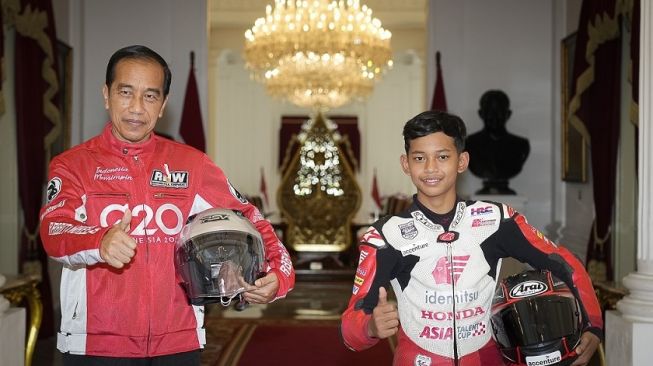 Rider PT AHM Jadi yang Termuda di Parade MotoGP, Presiden RI Dorong Agar Bisa Naik Kelas sampai Puncak