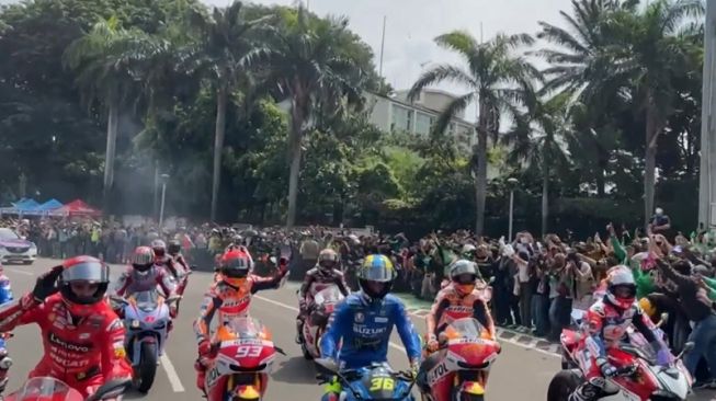 Parade pembalap MotoGP di Jakarta (16/3/2022) (Twitter MotoGP)