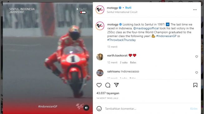 MotoGP Unggah Momen Jadul di Sentul 1997, Warganet Indonesia Ramai Memuji: Semoga Lancar