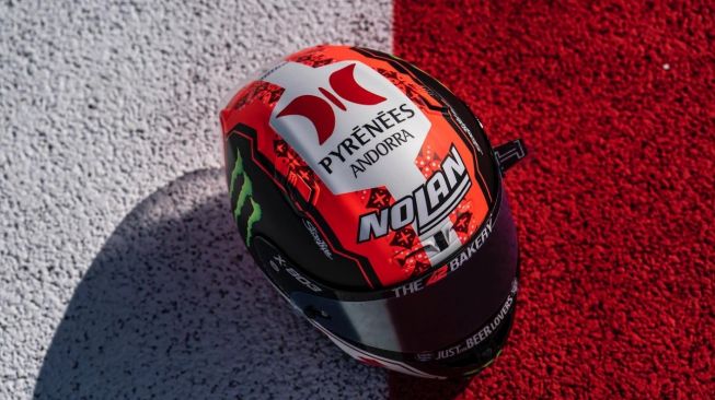 Helm Batik Merah Putih Alex Rins Edisi Spesial MotoGP Mandalika Jadi Sorotan, Publik: Lho Kok Mirip Logo PKS?