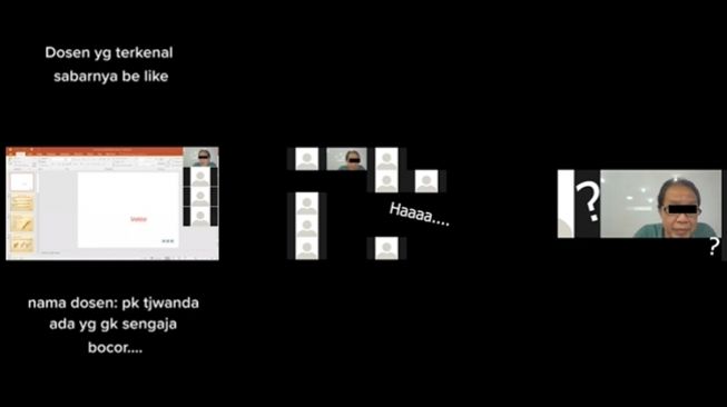 Mahasiswa asyik gibahin dosen tapi lupa tidak mematikan mikrofon. (Twitter/@jowoshitpost)