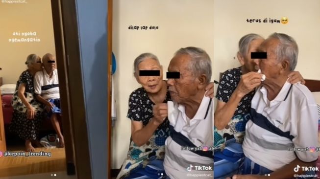 Bikin Terharu, Nenek Telaten Rawat Kakek yang Lagi Sakit Sampai Beri Ciuman Penyemangat, Warganet: Relationship Goals!