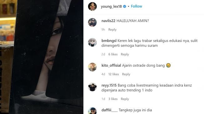 Tangkapan layar akun Instagram Young Lex