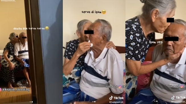 Nenek telaten rawat suaminya yang sedang sakit bikin warganet terenyuh. (Instagram/@kepoin_trending)