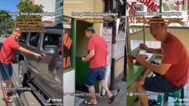 Gak Level Pamer Harta, Viral Momen Bos Jalan Tol Jusuf Hamka Santai Makan di Warteg, Publik: Crazy Rich Sesungguhnya