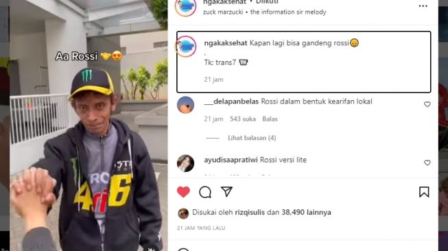 Euforia MotoGP Indonesia, Ikuti Tren, Warganet Ini Viral Karena Bikin Video Gandengan Tangan sama Aa Rossi