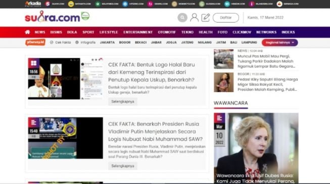 Suara.com, Rujukan Bagi Kamu yang Ingin Menangkal Berita Hoax!